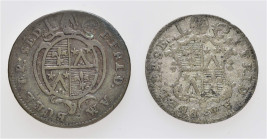 SCHWEIZ, WALLIS - BISTUM SITTEN, Lot von 2 Münzen, 6 Kreuzer von 177 und 1 Batzen von 1777, s-ss und ss.Dieses Los wird regelbesteuert verkauft, auf d...