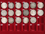 USA, 1879-1921, Lot von 17 Morgan Dollar, verschiedene Prägestätten, von ss bis vz-st.