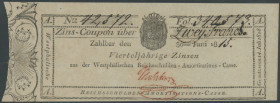 Westphalen, Königreich, Westphälische Reichsschulden-Amortisations-Casse 1808-1820, Vierteljährige Zinsecoupon zu 2 Francs 14.7.1808 (Gesetz)-30.6 18(...