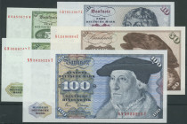 BRD, Serie BBk IA( Gemäldeserie), 5 St: 5, 10, 20, 50 und 100 Deutsche Mark 2.1.1980. Ro. 285-289. I-II/ unc-xf.