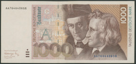 1000 Deutsche Mark 1.8.1991. Serie AA/S, Ro. 302a, P-44a, III/ VF.