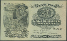 Estland, Eesti Pank, 20 Krooni 1932. P-64a, I/ unc.