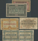 Lot, Frankreich, (Elsas) Luxembourg, Kowno, 1918, 6 St. : Frankreich 2 Francs Nancy11.11.1918; 1 Franc (2x) Starsbourg 11.11.1918; Luxemburg 2 Francs ...