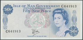 Inselman, Government, 50 New Pence o. D (1979), Ser. Nr. C641913, P-33a I/ unc.