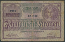 Österreich, Nationalbank (1923-1933), Lot 6 St.: 10 Tsd. Kronen 2.1.1924 (V), 1 Schilling auf 10 Tsd. Kronen 2.1.1924 (II); 10 Schillinge 2.1.1925. se...