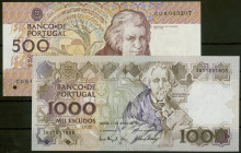 Portugal, Banco de Portugal, 7St.: 20 Escudos 26.5.1964 (II) Pick 167; 500 Esudos 4.10.1979 (III); 500 Escudos 18.3.1993 (II) Pick 180e; 1000 Escudos ...