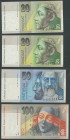 Slowakei Set 4 St.: 20 Korun 6.9.2004 und 20 Korun 20.10.2006 (P-20f,g); 50 Korun 16.11.2005 (P-21e); 100 Korun 5.11.2004 (P-44)