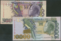 Sao Tomé & Principe, 4 St.: 500 und 1000 Dobras 26.8.1993 ( Pick 63-64); 5000 und 10000 Dobras 26.8.2004 (Pick 65b, 66b) I/ unc
