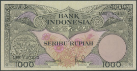 Idonesien, Bank Indonesia, 2x 1000 Rupiah 1959. ohne Druckfirma. P-71b, I/ unc.