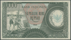 Idonesien, Bank Indonesia, 10000 Rupiah 1964. P-101b, kl. Fleck. I-/ unc.