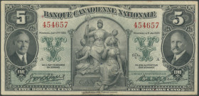 Kanada, Banque Canadienne Nationale, 5 Dollars 2.1.1935, P S716. keine Einrisse, III/ VF.