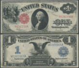USA, 2 Noten: Silver Certificates, 1 Dollar 1899 (E- Richmond) Fr.-236, III /VF; Legal Tender, 1 Dollar 1917 ( C- Philadelphia) Fr.- 39 IV+/ F+.
