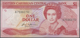Eastern Caribbean Central Bank, 1 Dollar o. D. (1988-89), Ser. A759627D. P- 21d, Erh. I/ unc.