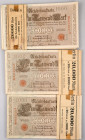 Deutschland, Deutsches Reich, Banknoten Nachlass im Schachtel ungezählt, dazu 10 Bündeln je 20x 1000 Mark 1910 unc ( I-II) mit Orig. Banderole der Rei...
