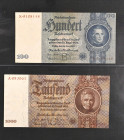 Deutschland, Sammlung Banknoten nach Rosenberg im Album bis 1945, 53 St: Darunter bessere 50 Mark 20.10.1918 (Ro56c, III); 50Mark 30.11.1919 ( Ro. 57a...