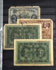 Deutschland, kl. Sammlung Banknoten im Album, ca. 128 St. Enthalten sind Reichsbanknoten Kaiserzeit, Weimarer Republik bis zum III. Reich 1910-1937, v...