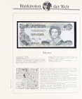 Banknoten Der Welt MDM Album mit 66 St. kassenfrische/ unzirkulierte Banknoten, darunter Bahamas Guernsey, Australien, Costa Rica, Ostkaribische Staat...