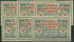 Berlin(Bbg) Reichskriegerbund "Kyffhäuser", 6x 50 Pfennig 29.11.21. Grab. 91.1. I-