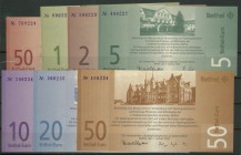 Westfalen, Bethel, Bodelschwinghsche Anstalten: 50 Bethel-Cent, 1, 2, 5, 10, 20, 50 Bethel-Euro 01.01.2002. 7 St., I/ unc.