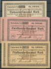 Nordenham (Oldenburg), Norddeutsche Seekabelwerke AG 20.8.1923, Gutscheine, 18 St.: 100 Tsd Mark, 2x200 Tsd Mark, 2x 500 Tsd. mark, 2x1 Mill Mark, 3x ...