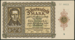 Rendsburg (SH), Kreis und Stadt, Lot von 24 Stk., davon 2 wertbeständige Notgeldscheine und Rest Großnotgeld im Zeitraum 1919-1923, enth. auch Scheine...