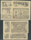 Rüstringen (Old/Ns) Rüstringer Heimatbund, 8x 1 Mark o. Wz 1921 (1922). Grab. 1151.1 a, b. 1 Schein fleckig, I-/ aunc.