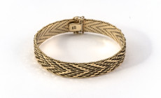 Fasson Armband 585 Gold, Deutschland, Länge 19 cm, Breite 1,2 cm, Steckschließe mit doppelte Sicherheitsacht, ca. 44,94g.