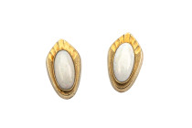 Opal Ohrringe, Deutschland, 585 Gold, ca. 2,78g.