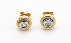 Brillanten Ohrstecker, 750 Gold, je ein Brillant zus. ca. 0,2 ct, ca. 4,67g.