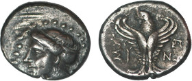 PAPHLAGONIE
Sinope (330-250) : Hémidrachme à la tête de la nymphe Sinopé à gauche - R/: Aigle héraldique, debout de face
 - TTB 35 (TTB)
Assez Rare...