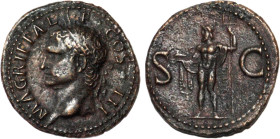 CALIGULA en l'honneur d'AGRIPPA
As : S C autour de Neptune debout à gauche, portant un Dauphin & un trident
 - TTB 45 (TTB++)
Assez Rare en l'état ...
