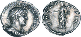 HADRIEN (117-138)
Denier : L'Équité debout à gauche portant une balance & une corne d'abondance
 - TTB 45 (TTB++)
Assez Rare ! - buste drapé


S...