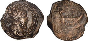 POSTUME (259-268)
Double sesterce : Galère avec rameurs allant à gauche sur les flots
 - TB 20 (TB+)
Rare !, très beau portrait, nettoyé


SM 11...