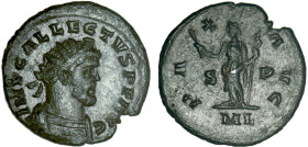 ALLECTUS (293-296)
Antoninien : La Paix debout à gauche, tenant une branche d'olivier & un sceptre transversal
ML-SP - TTB 40 (TTB+)
Rare ! - léger...