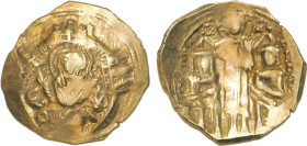 ANDRONIC II & III (1325-1334)
Hyperpère : La Vierge entourée des remparts de la ville - R/: Andronic II & III agenouillés autour du Christ debout
 -...