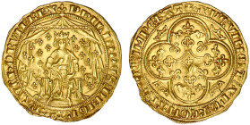PHILIPPE VI de Valois (1328-1350)
Pavillon d'or
 - SUP 50 (SUP-)
Très Rare !! - légèrement ajouré


D 251, Fr# 266
 - OR - 5,08g
 ------------...