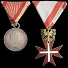 Austria, Lower Austrian Mobilisation Medal, 1797, width 39.5mm, good fine, reverse slightly better; Golden Honour Decoration of the Austrian Republic,...