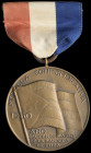 Cuba, Centenary of the National Flag 1950, bronze medal, by Whitehead and Hoag, New Jersey, flag, rev., Battle of Cardenas 1850, 44.7mm, in wooden cas...