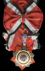 Egypt, Republic, Order of Independence, Grand Cross sash badge, reverse centre with Egyptian hallmarks, in silver, gilt and enamels, width 63.3mm, wit...