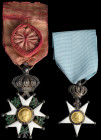 France, Légion d’Honneur, Second Empire Issue (1852-70), Knight’s breast badge, in silver and enamels, with gold and enamelled centre, width 40.8mm, o...