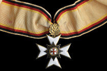 Germany, Waldeck, Cross of Merit, Civil Division, Type III (1896-1918) with fur verdienst on reverse, Second Class neck badge, in silver-gilt and enam...