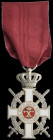 Greece, Order of George I, Military Division, Knight’s breast badge, by P. Kelaidis, Athens, post-WWII, in silver and enamels, width 35.7mm, in case o...