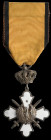 Greece, Order of the Phoenix, Military Division, Type II, Knight’s breast badge, by S. Anagnostopoulos, Athens, in silver and white enamel, width 37.5...