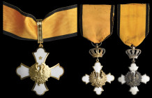 Greece, Order of the Phoenix, Civil Division, George II Issue (1935-47), Officer’s breast badge, in silver-gilt and white enamel, wartime type by Spin...