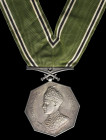 India, Bahawalpur, Nishan-e-Khidmat Husna (Good Service Badge), Type 3 (post 1936), with bust of Sadiq Muhammad Khan V Abbasi, Second Class neck badge...