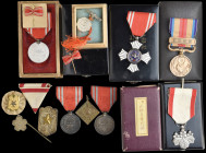 Japan, Miscellaneous Orders Medals and Decorations (10), Order of the Rising Sun, Eighth Class badge, with additional triangular riband of the Order; ...