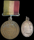 Mexico, Estado de Veracruz Medal, 1861-67, 16.5mm; Tlaxcala Medal for Puebla 1862 (issued 1868), in bronze, width 25.3mm, first slightly discoloured, ...