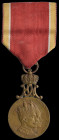 Norway, Coronation of Kong Haakon VII and Queen Maud, Nidaros Cathedral, Trondheim, June 22nd 1906, official medal, in bronze, by Ivar Throndsen, in c...