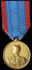 Portugal, Queen Amelia’s Medal for the India Campaign, 1895, gold medal, in silver-gilt, as awarded to field officers, 32mm, obverse contact marks, ve...