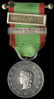 Portugal, Overseas Campaign Medal, 1916, Type 2, silver medal, as awarded to junior officers, 2 clasps, França 1917-1918, Batalha de la Lys .9-IV-1918...